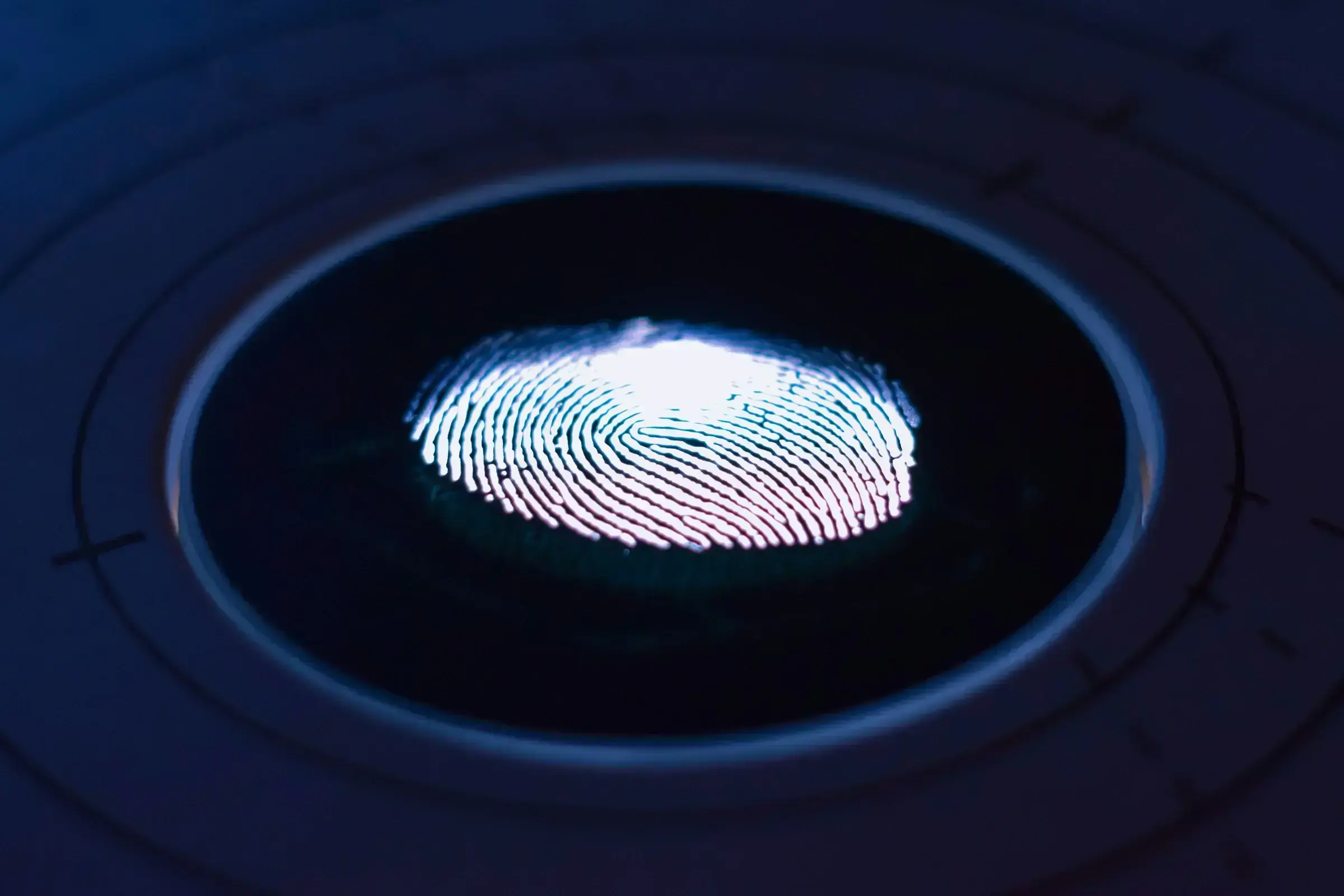 A close-up view of a modern biometric passport spread open, with the data page visible.