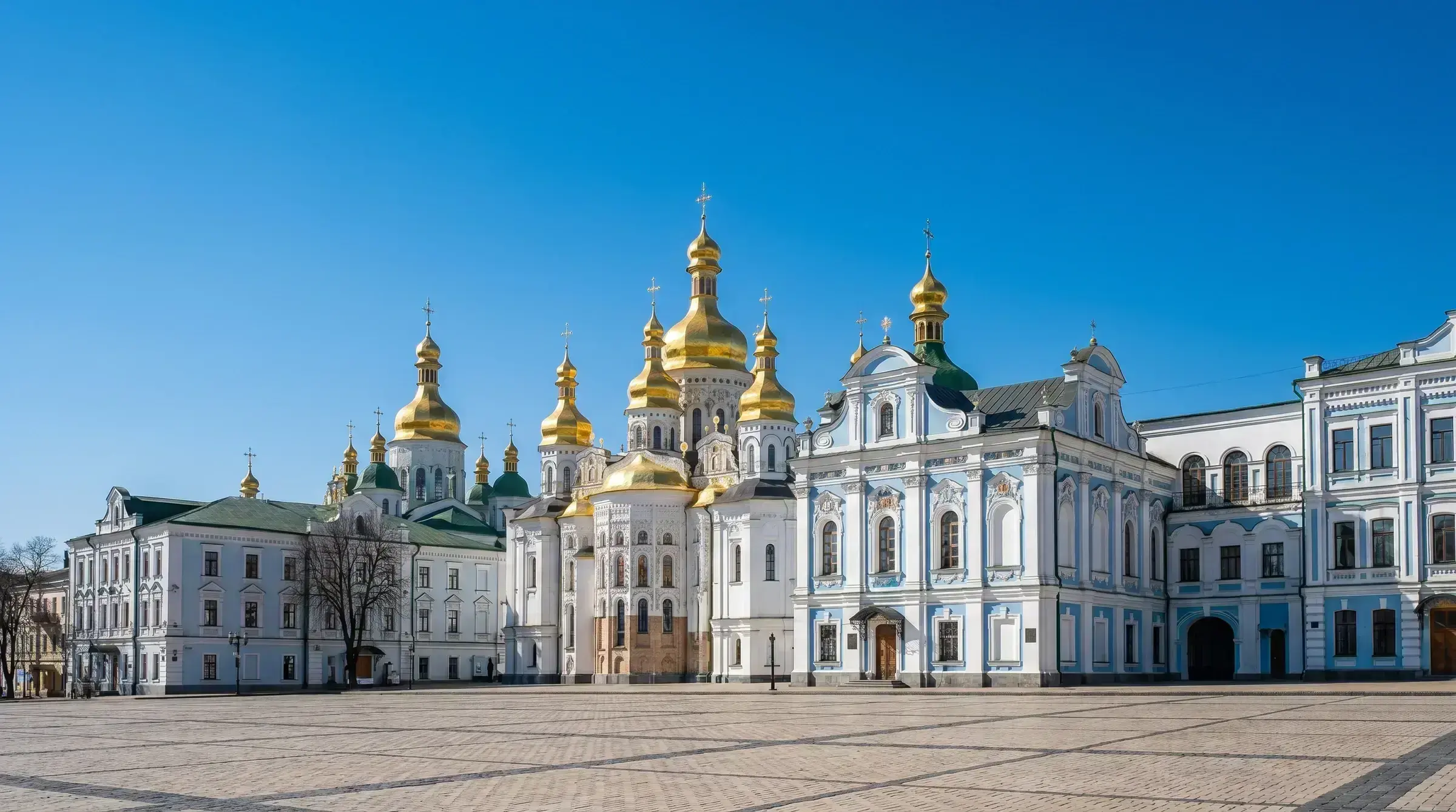 The golden domes of the Kyiv Pechersk Lavra cathedrals — the architectural signature of Ukraine.