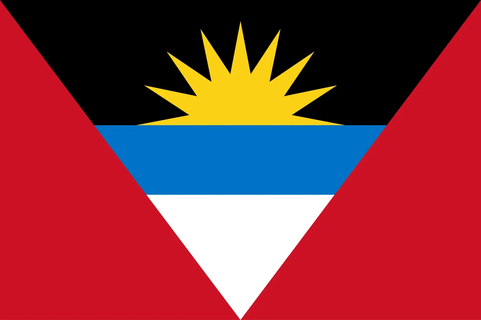The flag of Antigua and Barbuda.