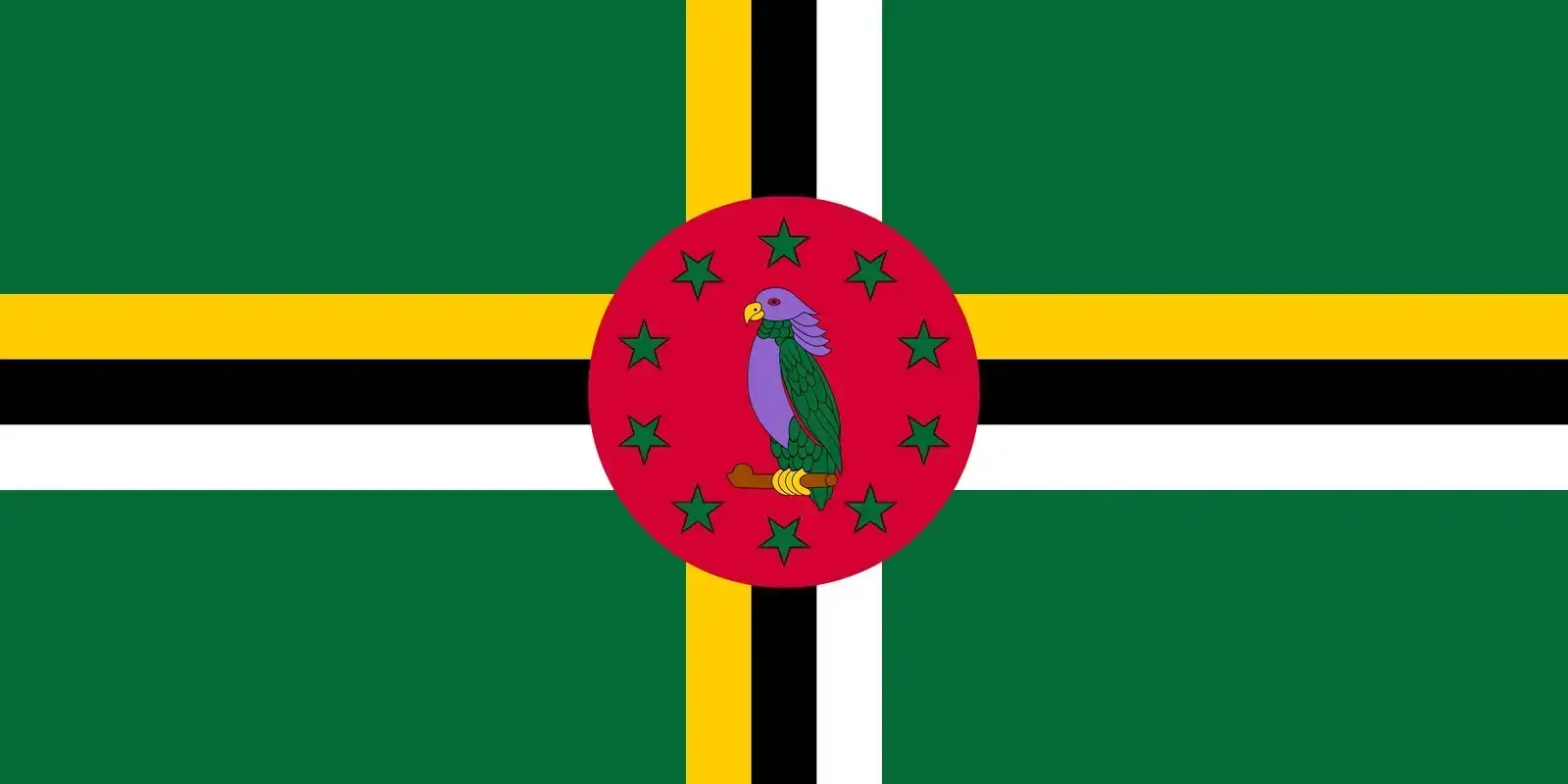 The flag of Dominica.